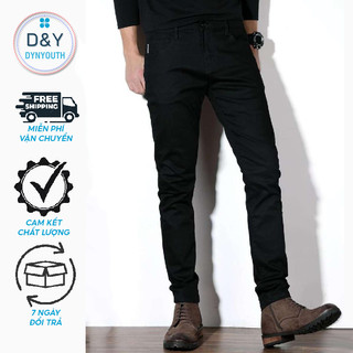 Quần jean nam rách gối đen cao cấp ôm skinny DYNYOUTH phong cách trẻ trung Hàn Quốc