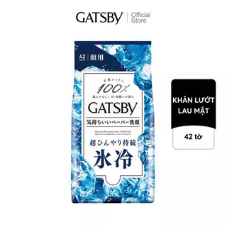 Khăn ướt mát lạnh lau mặt giúp tỉnh táo Gatsby Facial Wipes Type 42 tờ