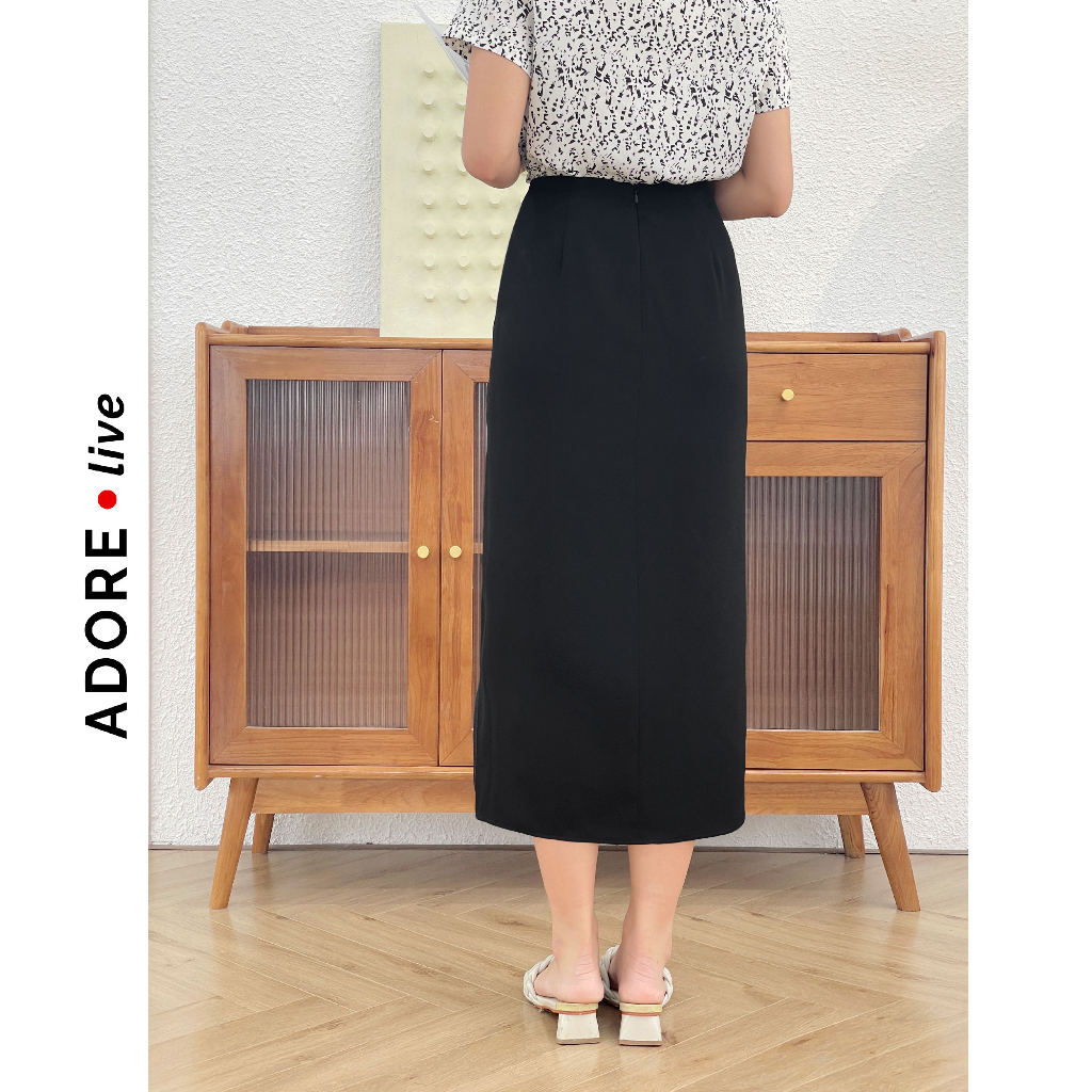 Chân váy Midi skirts casual style tuytsy xếp lệch 3 màu 323SK2031 ADORE DRES
