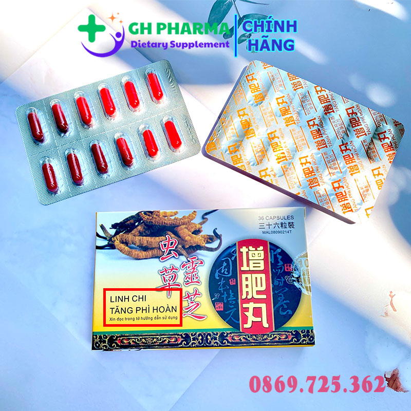 Viên Uống Tăng Cân Linh Chi Tăng Phì Hoàn Malaysia - Hộp 36 Viên