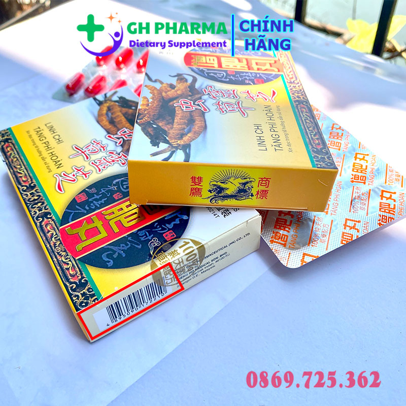 Viên Uống Tăng Cân Linh Chi Tăng Phì Hoàn Malaysia - Hộp 36 Viên