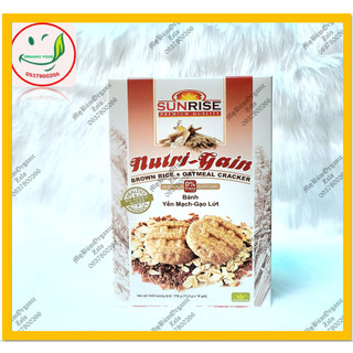 Bánh Yến Mạch - Gạo Lứt Nutri - Gain , Dành Cho Người Ăn Kiêng, Tiểu Đường Hộp 178g ( 16 bánh)