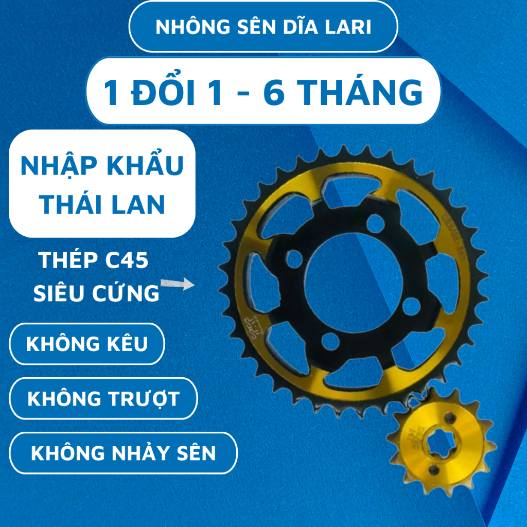 Nhông sên dĩa Dream, Cub, wave nhỏ, elegant, galaxy, các dòng xe 50cc, hàng Thái Lan, bảo hành 6 tháng - NSD LARI