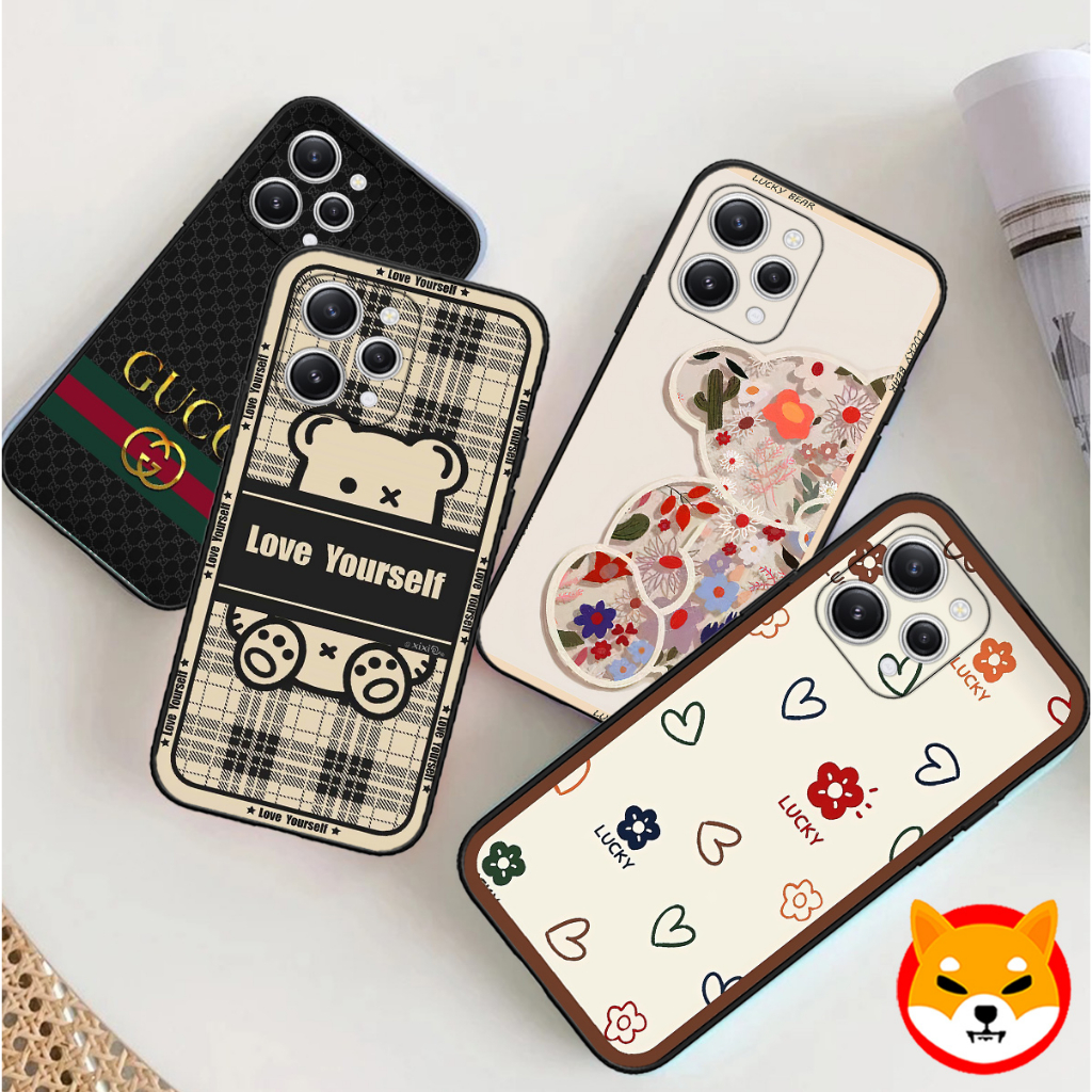 Ốp Xiaomi Redmi 12 gấu nâu hoạ tiết cute đáng yêu siêu bền