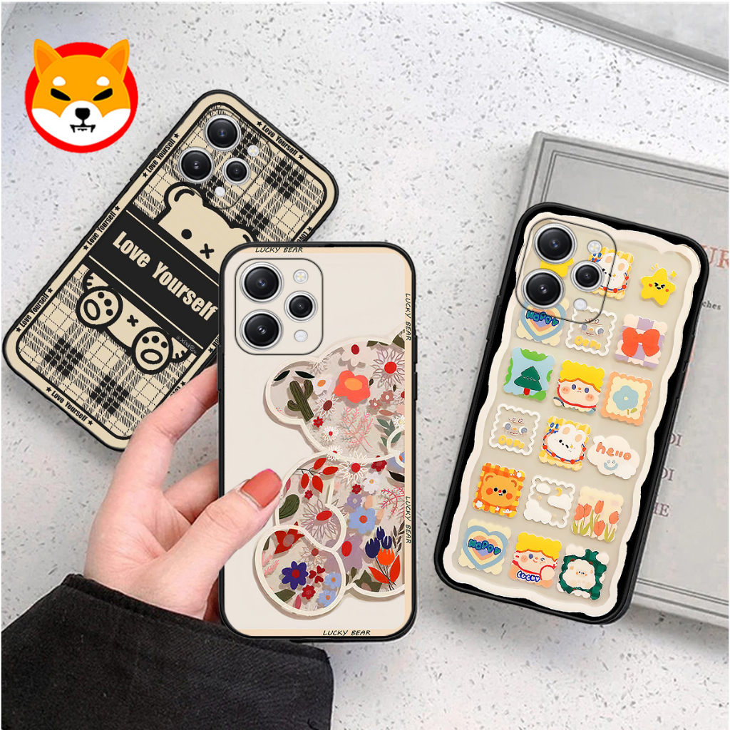 Ốp Xiaomi Redmi 12 gấu nâu hoạ tiết cute đáng yêu siêu bền