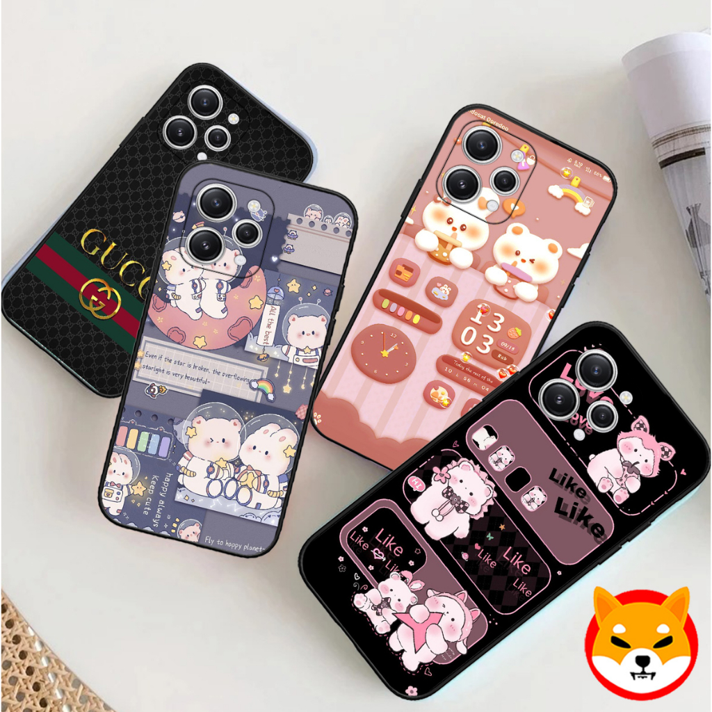 Ốp Xiaomi Redmi 12 hình gấu 3D in phẳng dễ thương giá rẻ