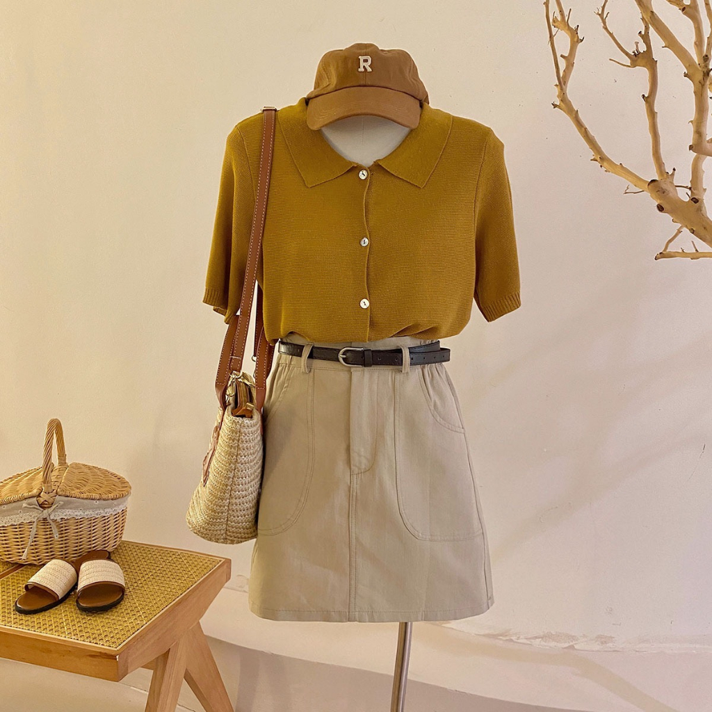 Áo tay ngắn cổ polo thun dệt - AT2346