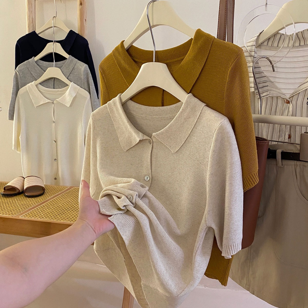 Áo tay ngắn cổ polo thun dệt - AT2346