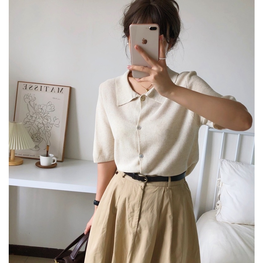 Áo tay ngắn cổ polo thun dệt - AT2346
