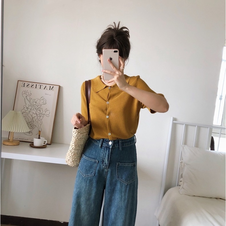 Áo tay ngắn cổ polo thun dệt - AT2346