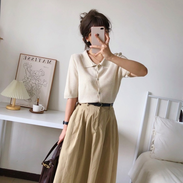 Áo tay ngắn cổ polo thun dệt - AT2346