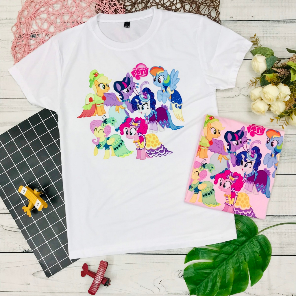 Áo thun bé gái in hình ngựa Pony, Áo thun mềm mịn, thấm hút mồ hôi cho bé từ 10 - 50kg