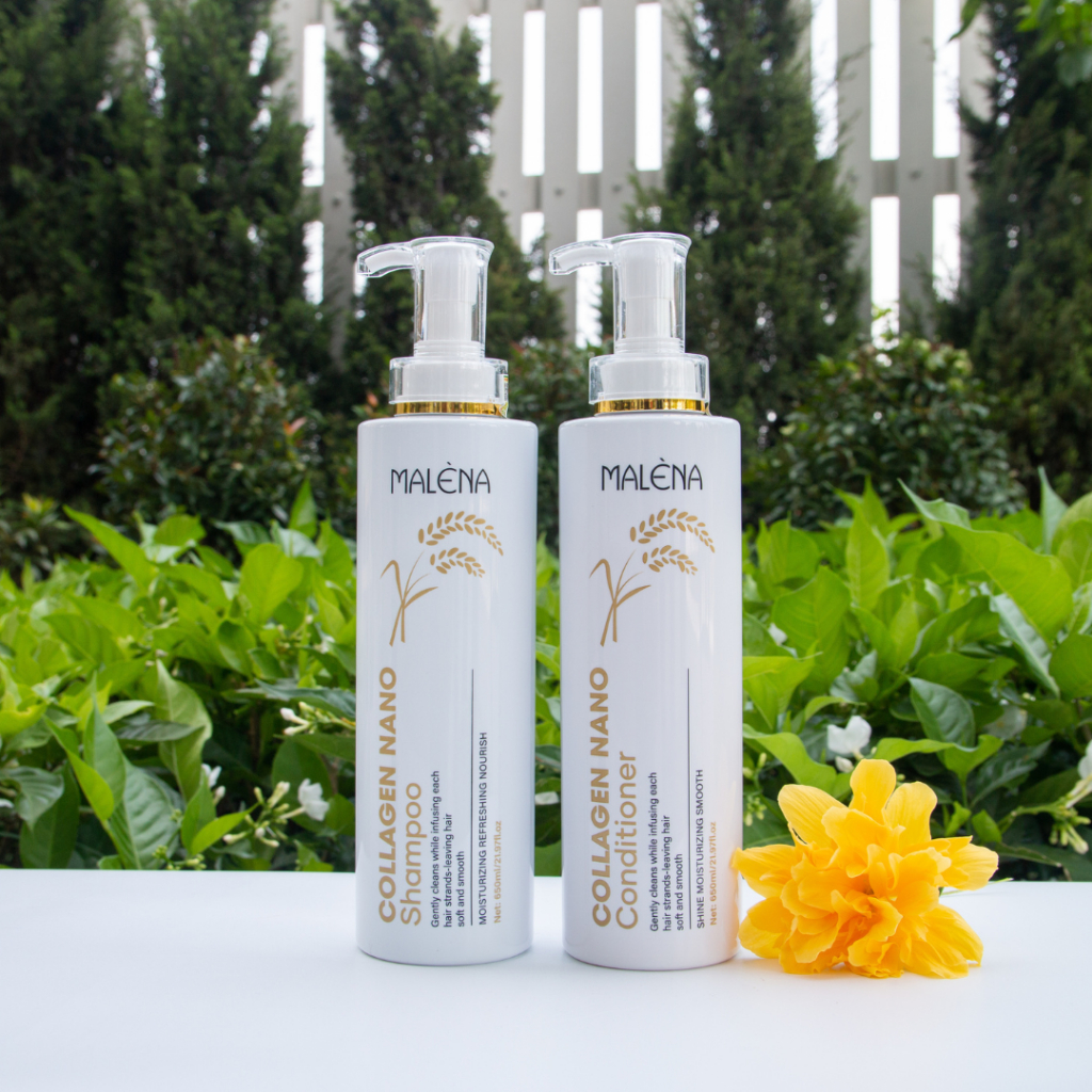 Bộ Dầu Gội Xả CHIKO MALÈNA Collagen Nano Siêu Mềm Mượt 650ml