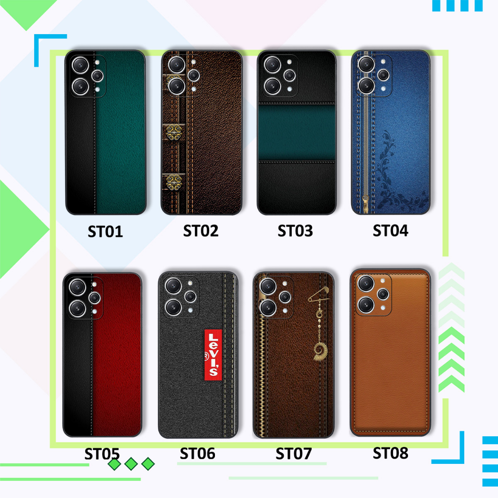 Ốp Xiaomi Redmi 12 in hình giả da siêu đẹp, sang trọng, cá tính