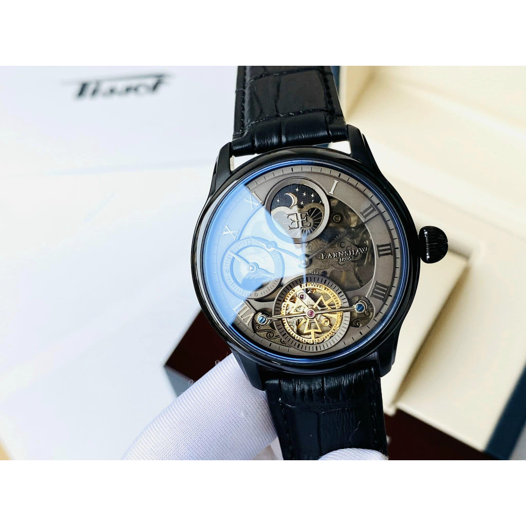 Đồng hồ nam dây da Thomas Earnshaw Longitude Shadow Sun and Moon Automatic ES-8063-03