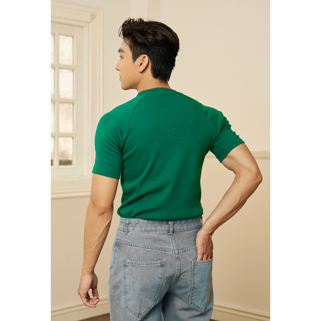 Áo Thun Nam Cổ Tròn Raglan Phối Ba Sọc Form Body Cotton Thun Tăm Gân Thương Hiệu MrTwins®