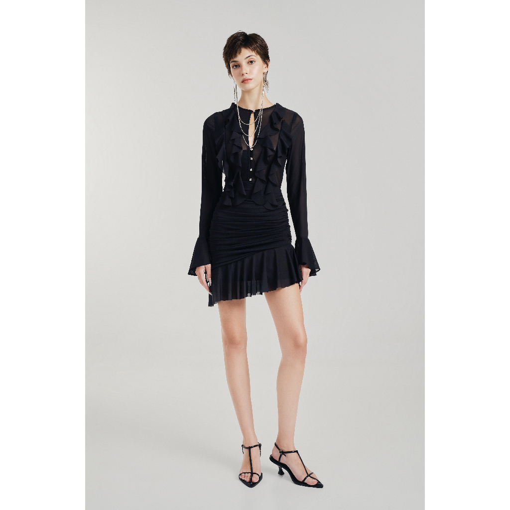 KAIA | Đầm tay dài kiểu nữ phối bèo lưới - Artemis Dress