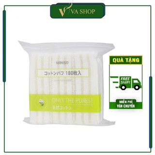 Bông tẩy trang Miniso  túi zip 180ps