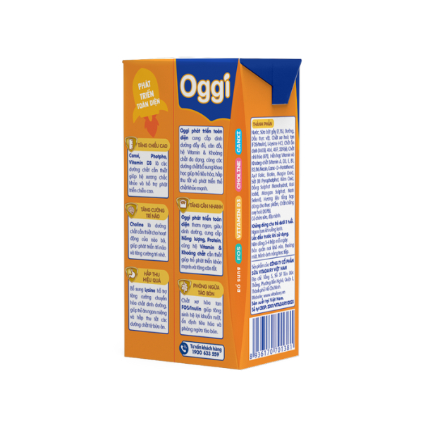 Sữa uống dinh dưỡng Oggi Vani 110ml giúp bé phát triển toàn diện, tăng cân nhanh, tăng chiều cao / lốc 4 hộp - VitaDairy