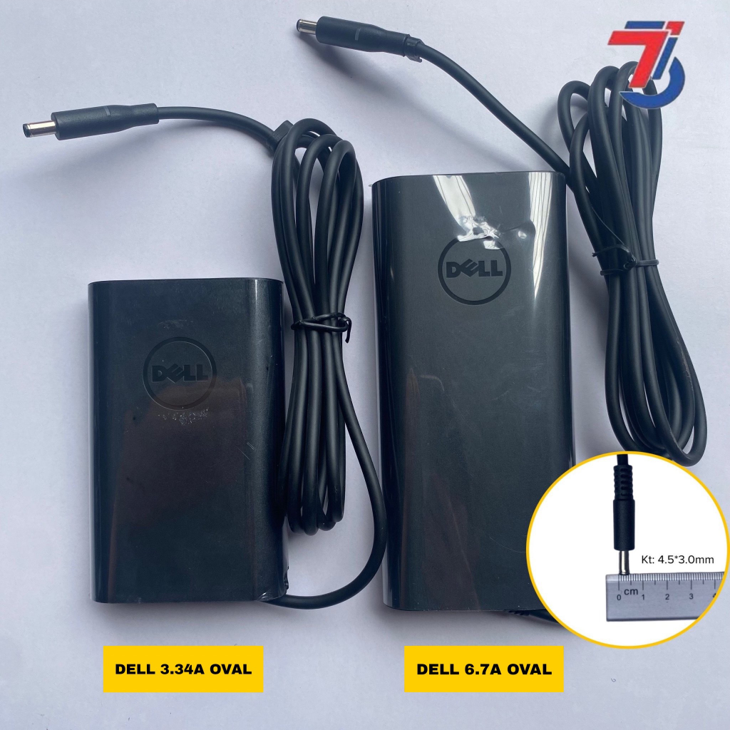 Sạc Máy Tính Laptop3T DELL Oval 19V2.31A; 19V3.34A; 19V6.7A Chân Kim Nhỏ 4.5*3.0MM new 2023