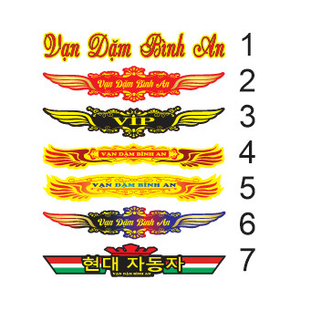 Tem chữ vạn dặm bình an, tem chữ decal dán đầu xe ô tô, xe tải