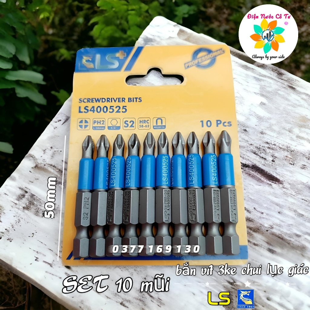 Mũi Bắn Vít Bake Từ Tính Chui Lục Giác dài 50MM - 65MM cao cấp LS - lực hút mạnh