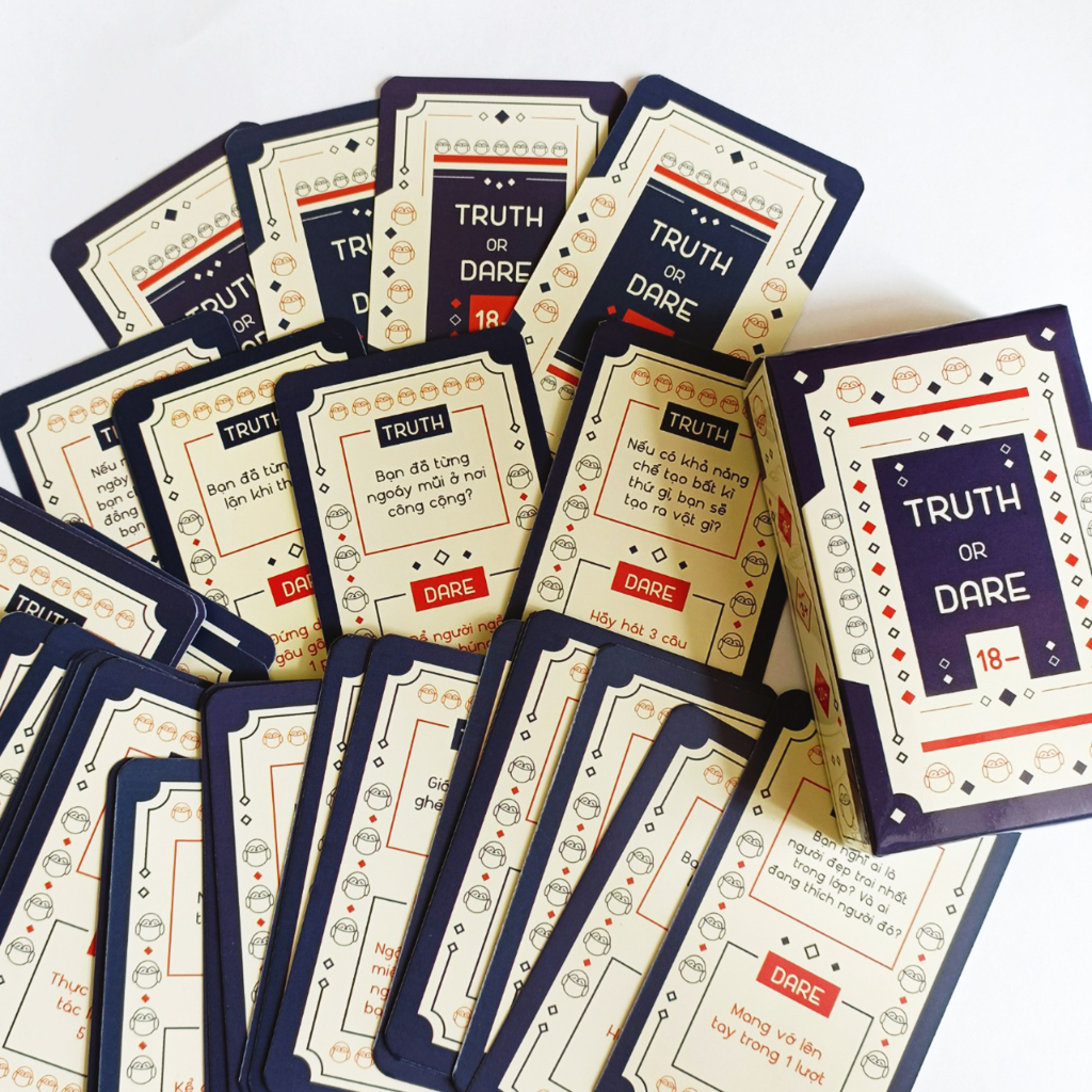 THE KAS - Bộ bài Drinking Game Thách hay thật “Truth or Dare 18 -” Thẻ Bài BoardGame 50 lá Thú Vị