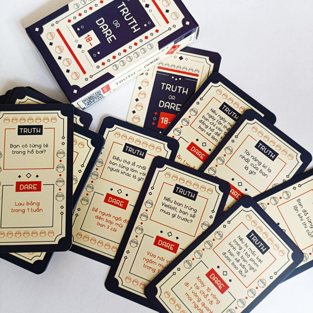 THE KAS - Bộ bài Drinking Game Thách hay thật “Truth or Dare 18 -” Thẻ Bài BoardGame 50 lá Thú Vị