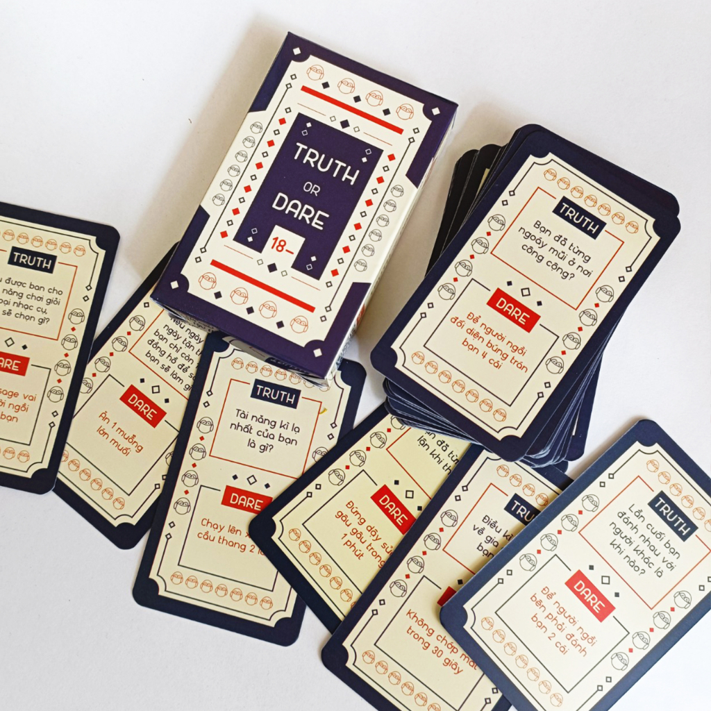 THE KAS - Bộ bài Drinking Game Thách hay thật “Truth or Dare 18 -” Thẻ Bài BoardGame 50 lá Thú Vị