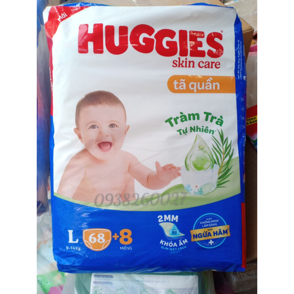 Tã quần Huggies size M76/L68/XL62/XXL56/XXXL22 tặng miếng