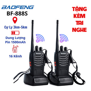 Bộ Đàm Baofeng BF-888S Sóng Khỏe Tầm Xa Từ 3-5 Km 16 Kênh - Bảo Hành 12 Tháng