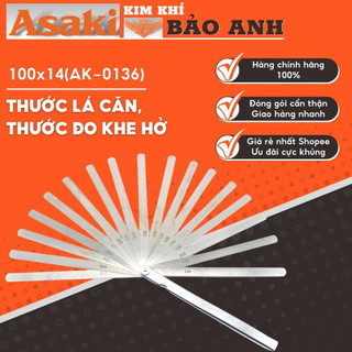Thước lá căn 100 x 14, thước đo khe hở chính hãng Asaki