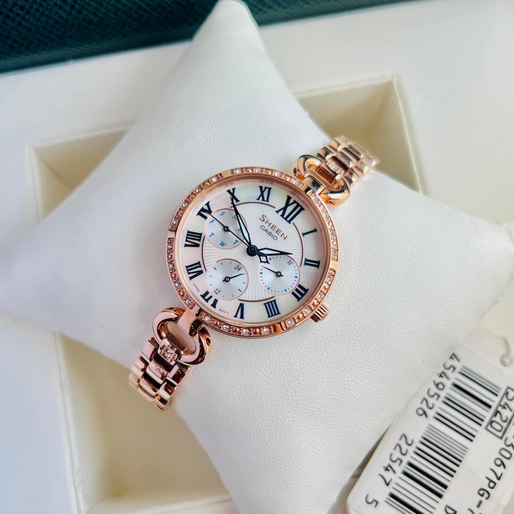 Đồng hồ nữ dây thép Casio Sheen SHE 3067PG 7A