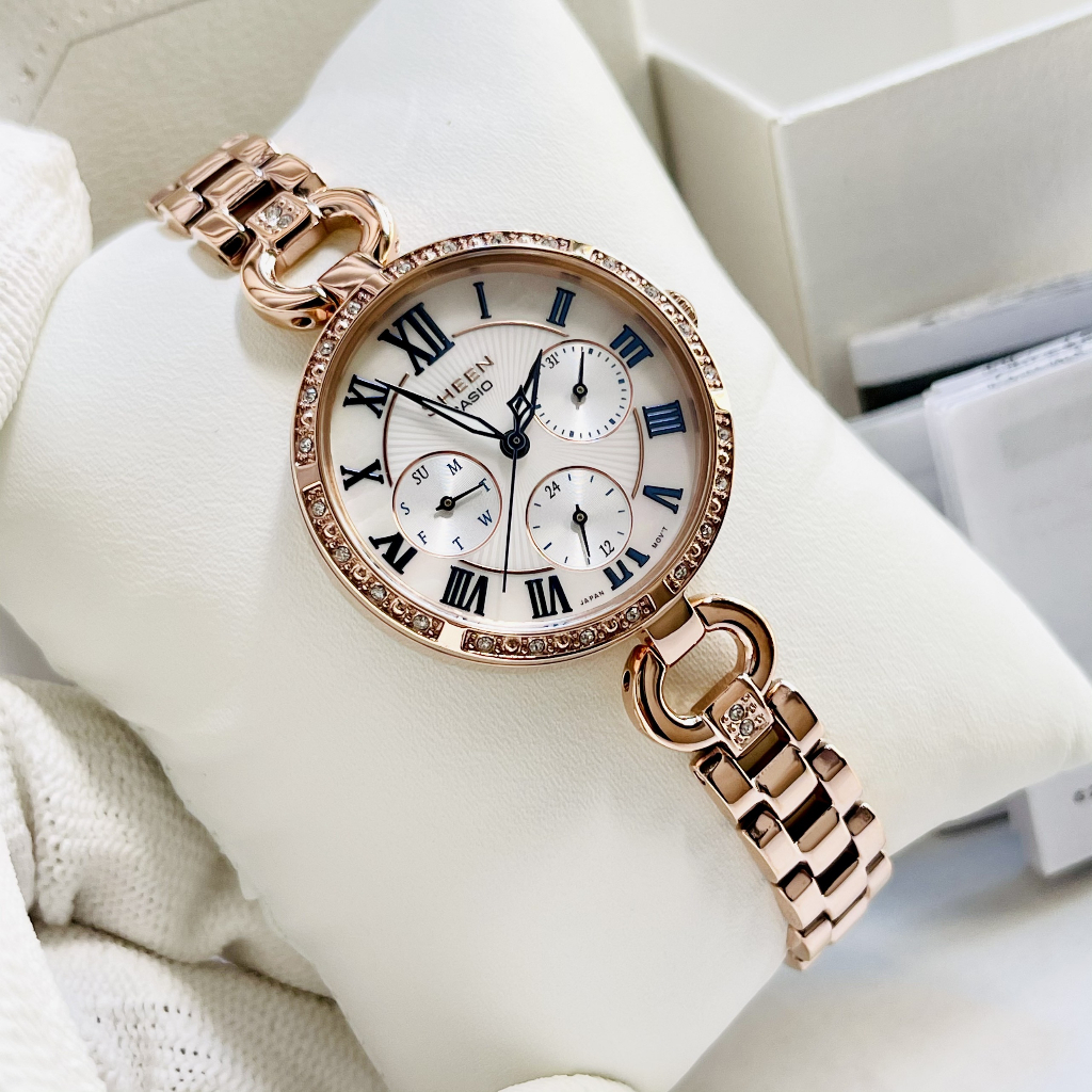 Đồng hồ nữ dây thép Casio Sheen SHE 3067PG 7A