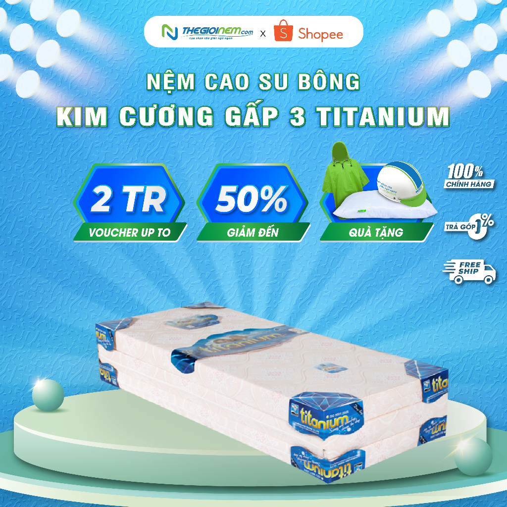 Nệm Gấp 3 Cao Su Bông Kim Cương