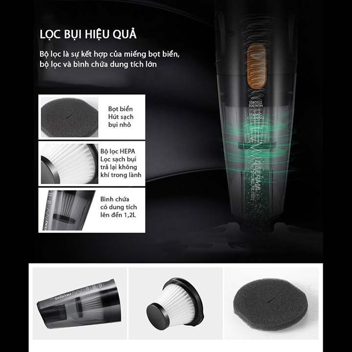 Máy Hút Bụi Deerma DX115C Công Suất 400W gia đình gia dụng 3 in1 đa năng