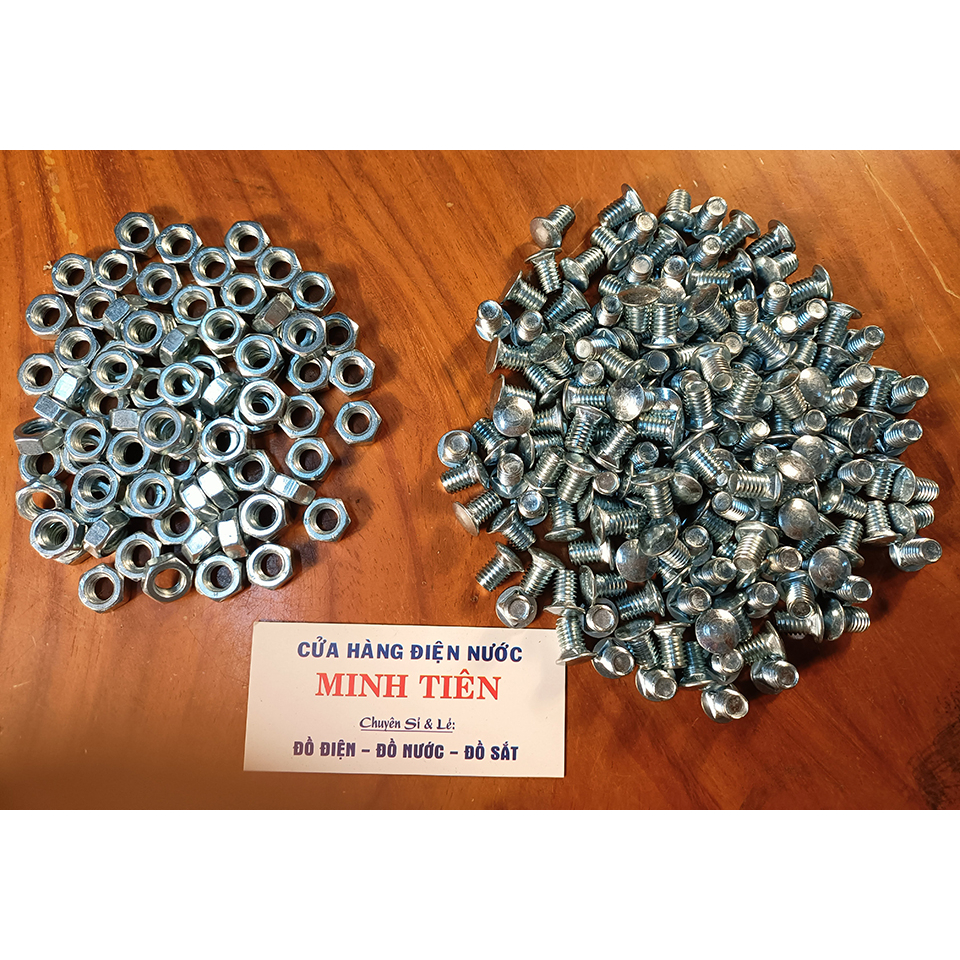 Bulon, Bù lông, Ốc lắp kệ sắt V Lỗ 8 ly dài 13mm combo 10, 20, 30, 40, 50 con