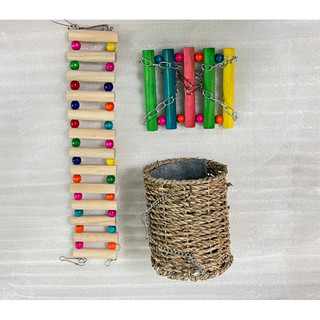 Bộ 3 món đồ chơi cho vẹt , hamster , sóc…
