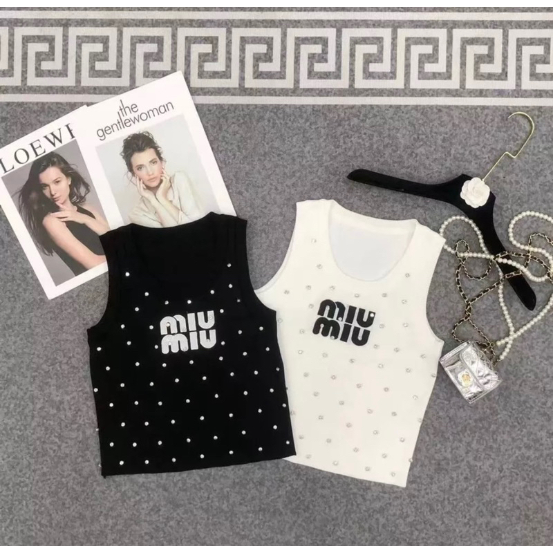 Áo thun miu miu dập đá