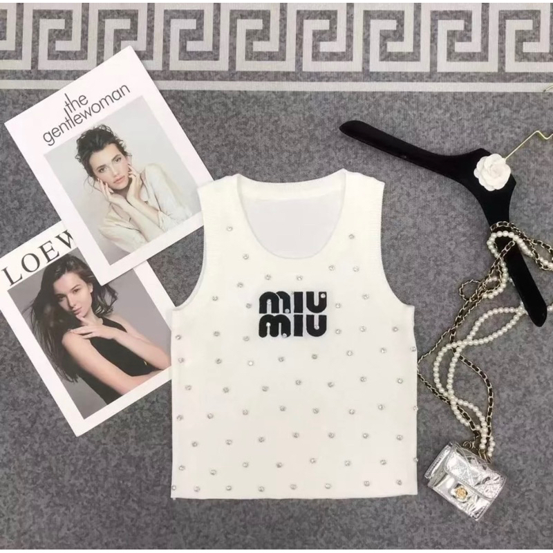 Áo thun miu miu dập đá