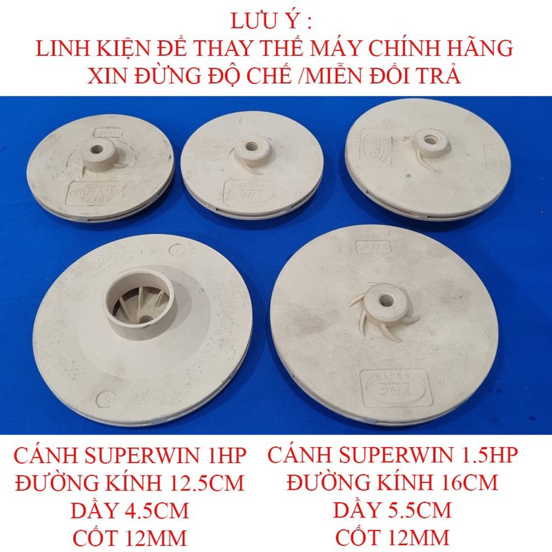 Cánh máy bơm nước SUPERWIN TÂN HOÀN CẦU các loại