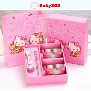 Bộ chén muỗng nĩa doremon - kitty cho bé