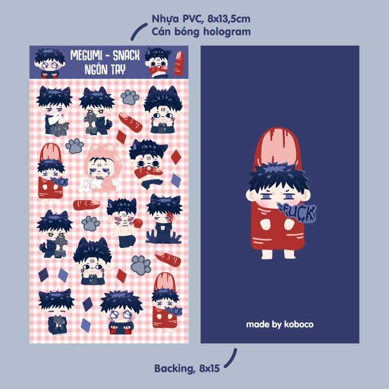 Koboco.co | Jujutsu Kaisen | Sticker deco & pack Vô tri - Gà cúng Nanami, Gojo tù tội và Thỏ Sukugumi
