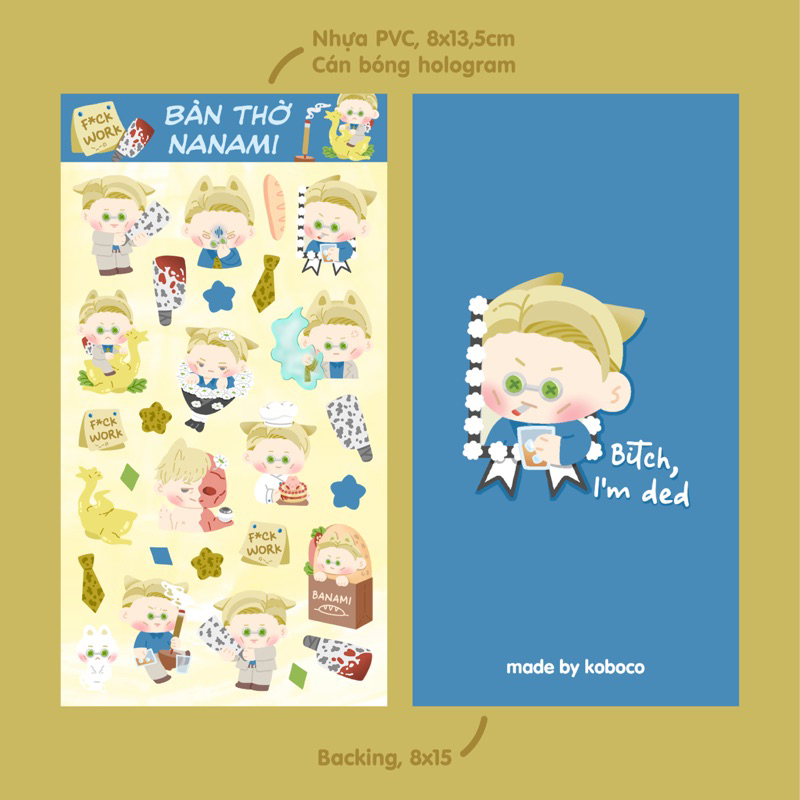 Koboco.co | Jujutsu Kaisen | Sticker deco & pack Vô tri - Gà cúng Nanami, Gojo tù tội và Thỏ Sukugumi