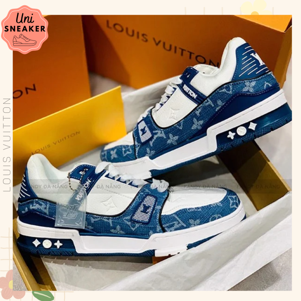 Giày Louis vuitton, Giày LV Nam Nữ Xanh , Đen Thể Thao Thời Trang Hàng Đẹp Full Box