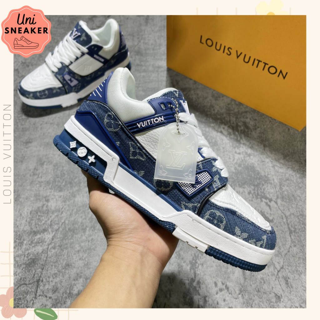 Giày Louis vuitton, Giày LV Nam Nữ Xanh , Đen Thể Thao Thời Trang Hàng Đẹp Full Box