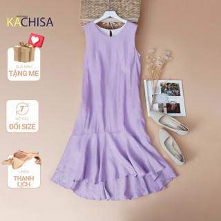 Đầm sát nách linen lanie dress màu tím đuôi cá kachisa 621