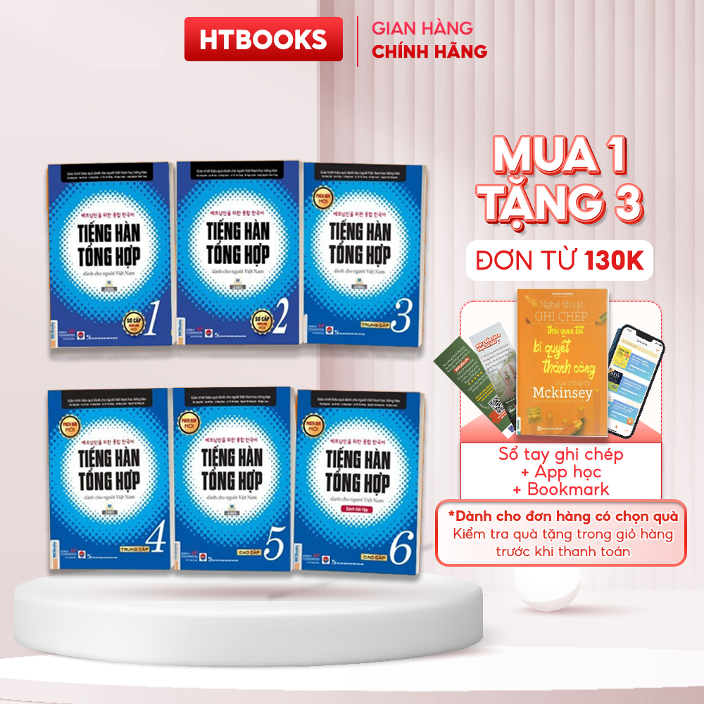 Combo Sách Tiếng Hàn Tổng Hợp Dành Cho Người Việt Nam (Tập 1-6) - Giáo Trình Kèm Sách Bài Tập