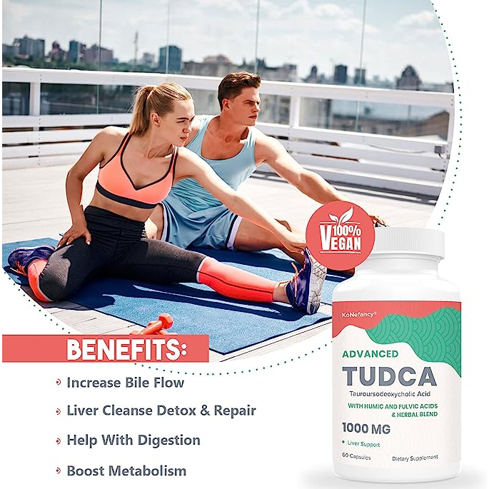 KoNefancy Advanced TUDCA 1000mg - Viên uống làm sạch & giải độc gan và hỗ trợ tiêu hóa khỏe mạnh 60 viên