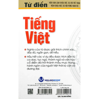 Sách Vanlangbooks - Từ Điển Tiếng Việt (10X16 Vl)